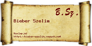 Bieber Szelim névjegykártya